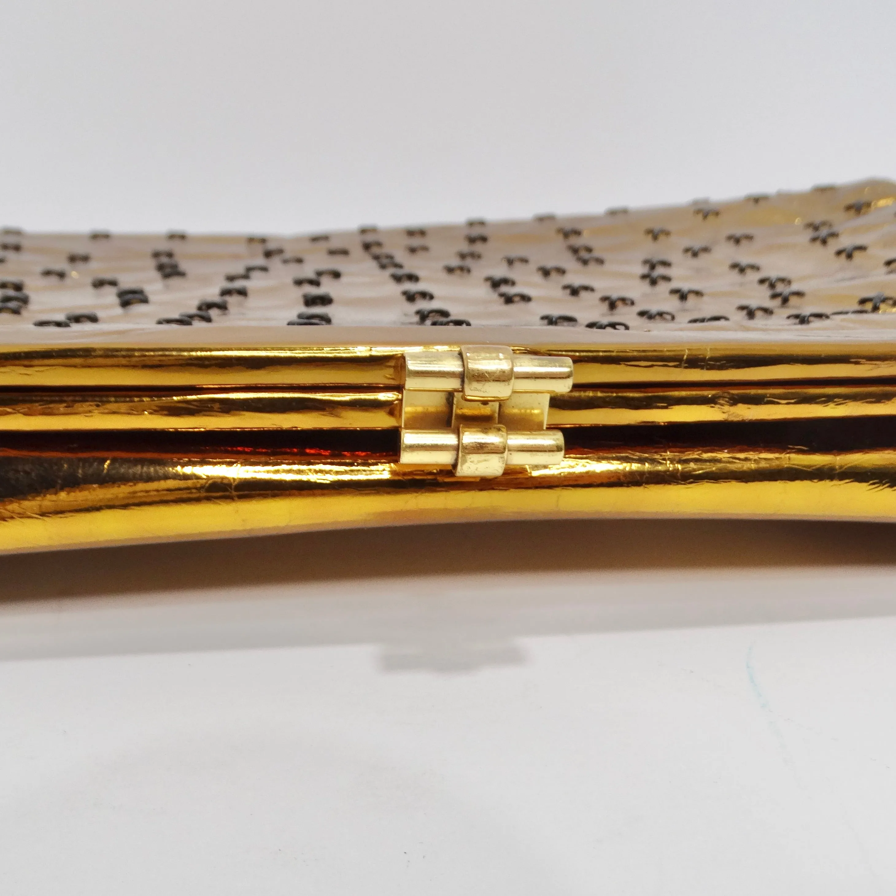 1980s Metallic Gold Textured Clutch