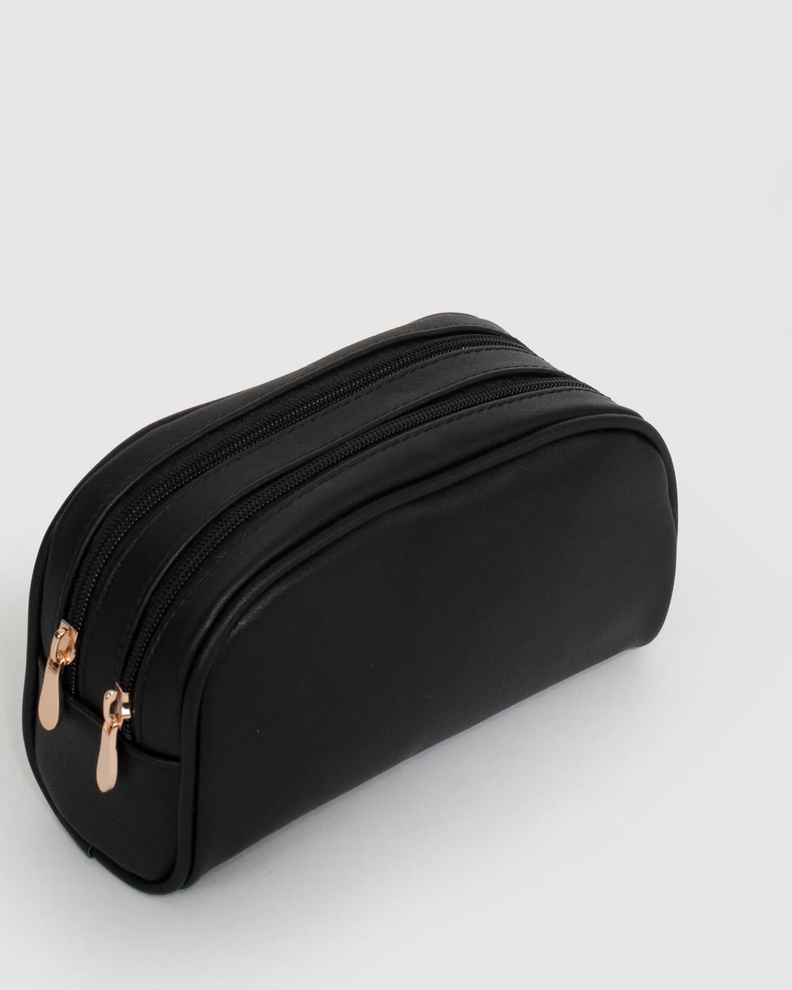 Black Double Pouch Cosmetic Case