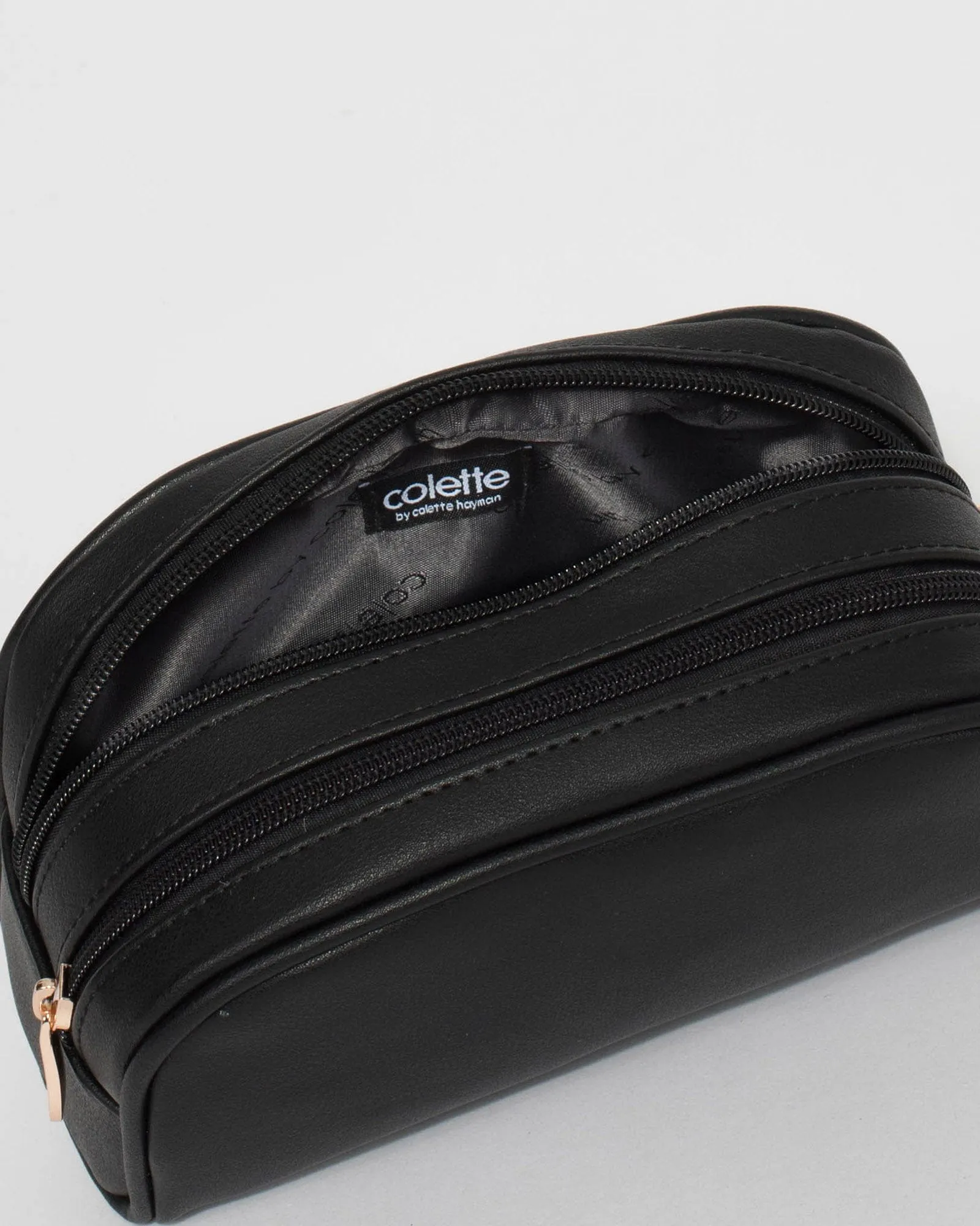 Black Double Pouch Cosmetic Case