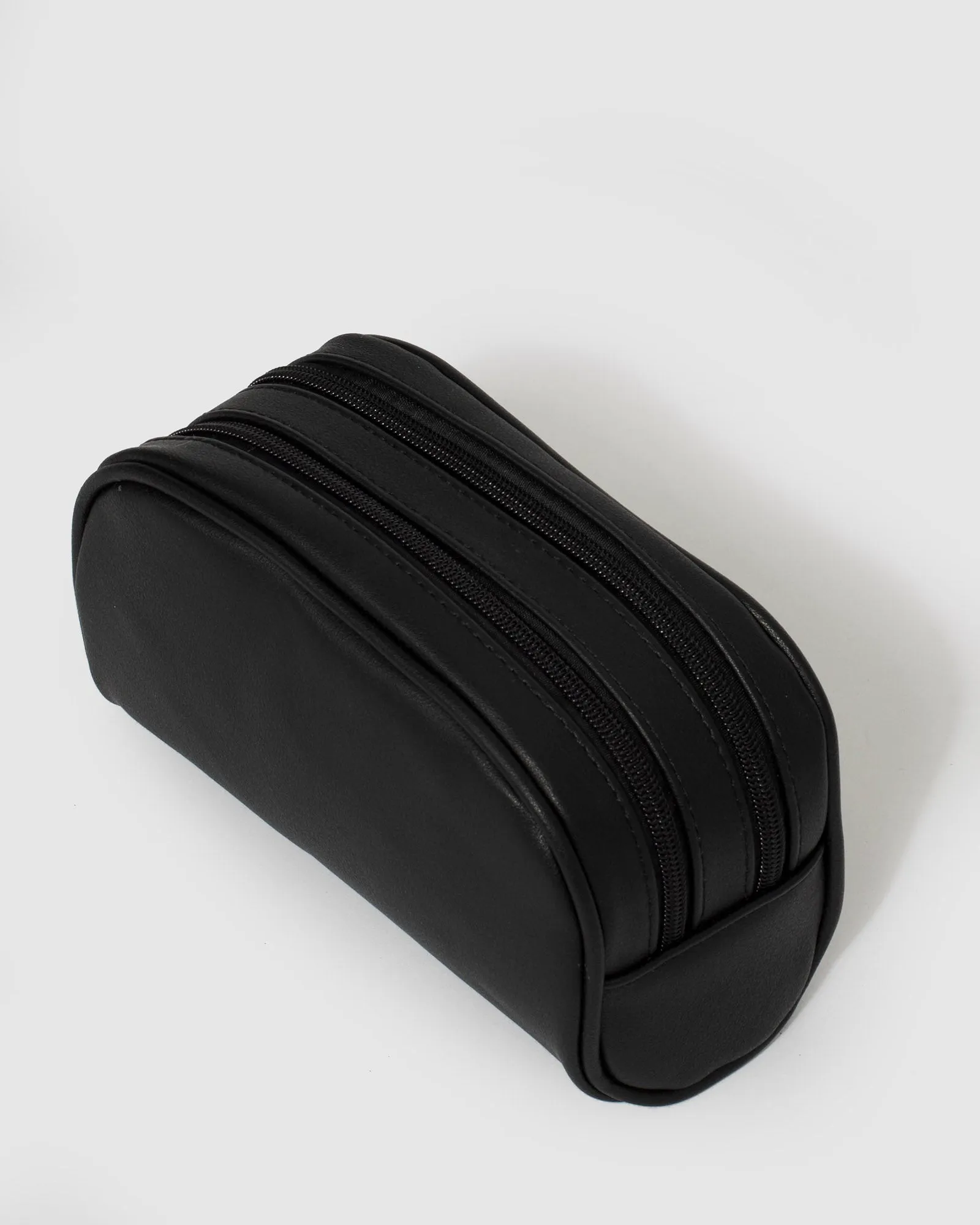 Black Double Pouch Cosmetic Case