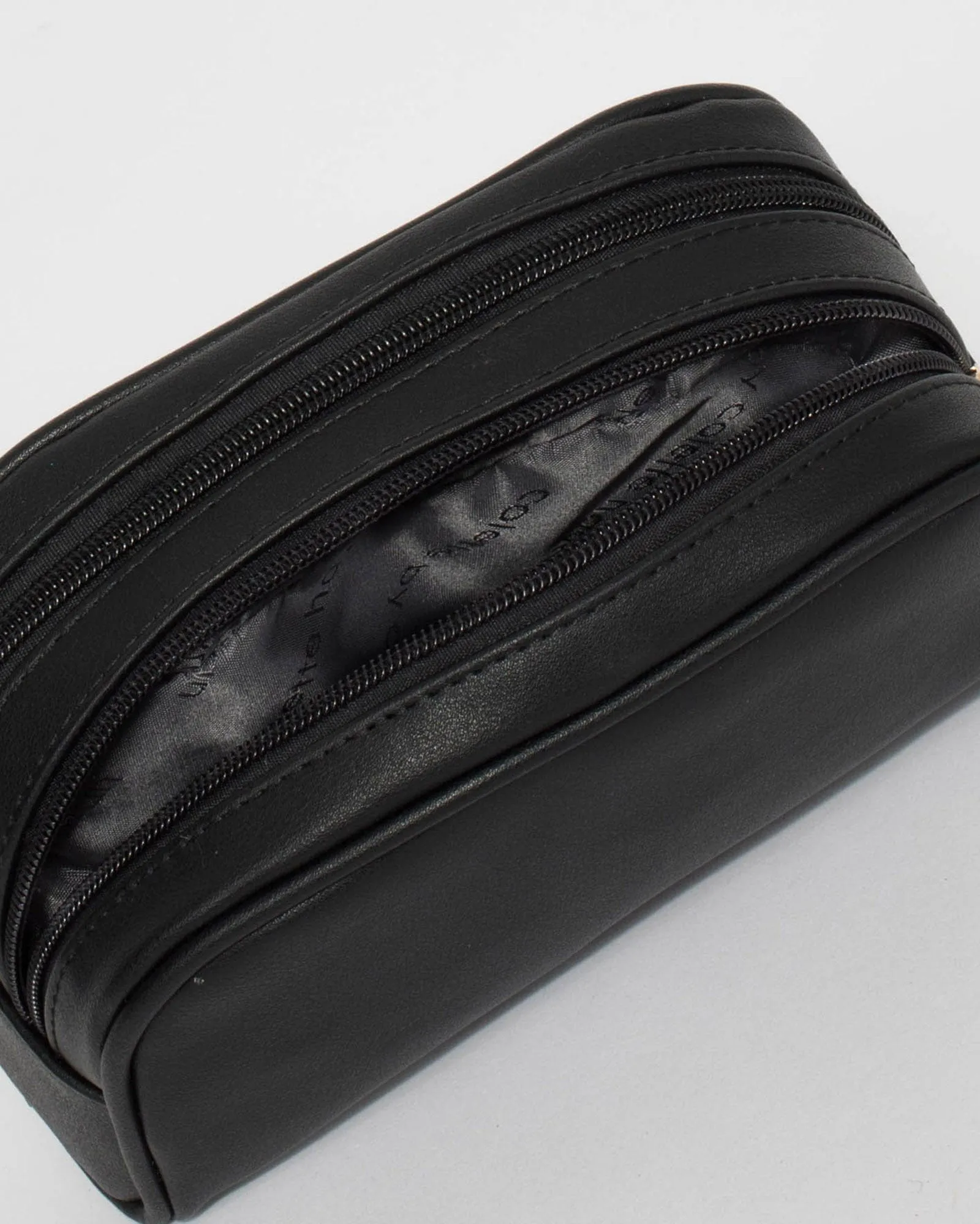 Black Double Pouch Cosmetic Case