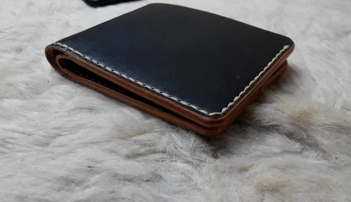 Black Leather Mens Bifold Small Wallet Leather Small Wallets for Men