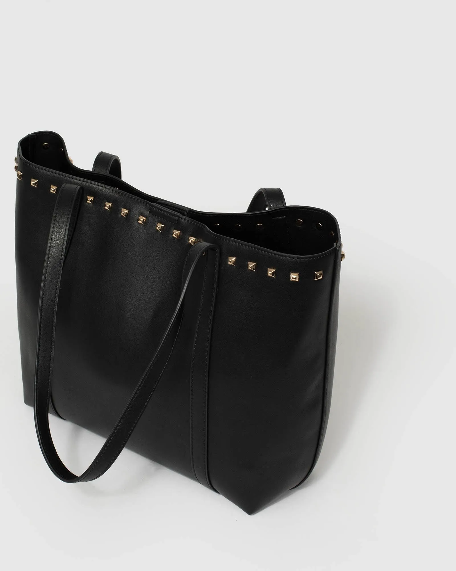 Black Sabina Stud Tote Bag