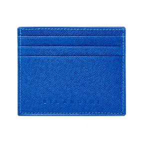 Blue Unisex Saffiano Leather Slim Card Wallet