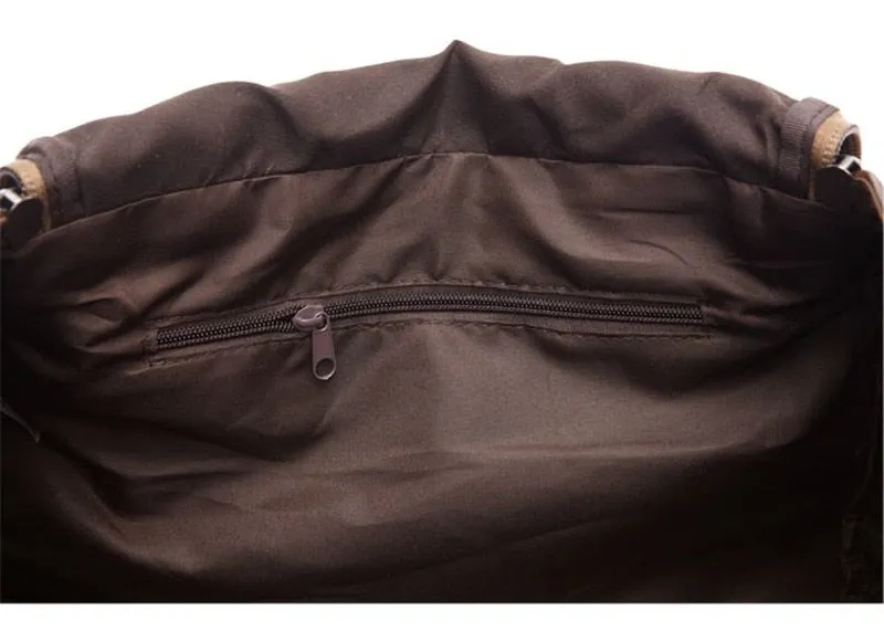 Canvas and Leather Weekender Duffel Bag