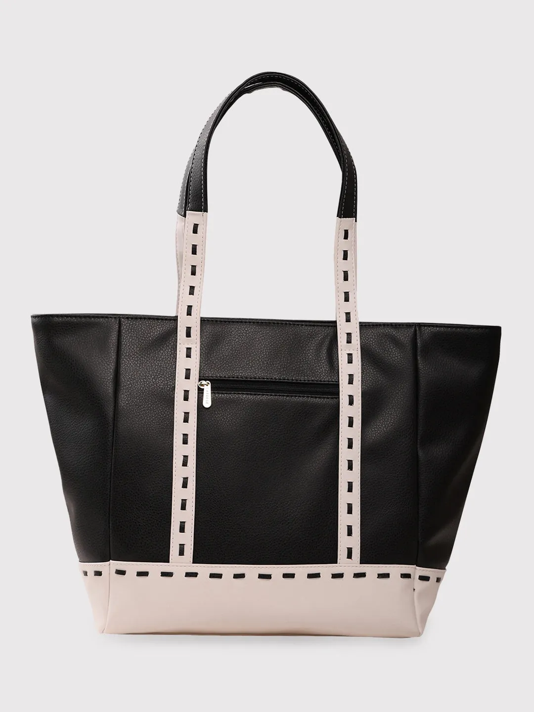 Caprese Lucca Tote Medium Solid Women'S Office Handbag Black