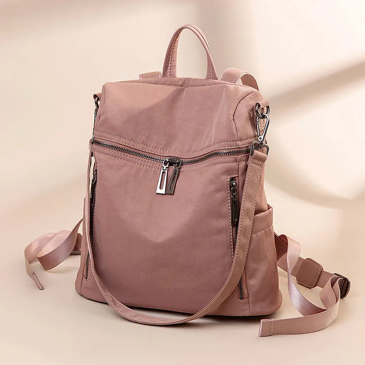 Casual Sleek Lightweight Urban Backpack with Multiple Zippered Compartments