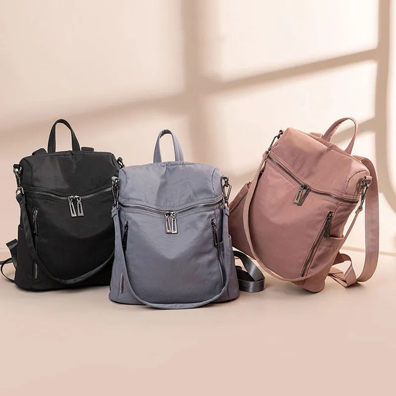 Casual Sleek Lightweight Urban Backpack with Multiple Zippered Compartments