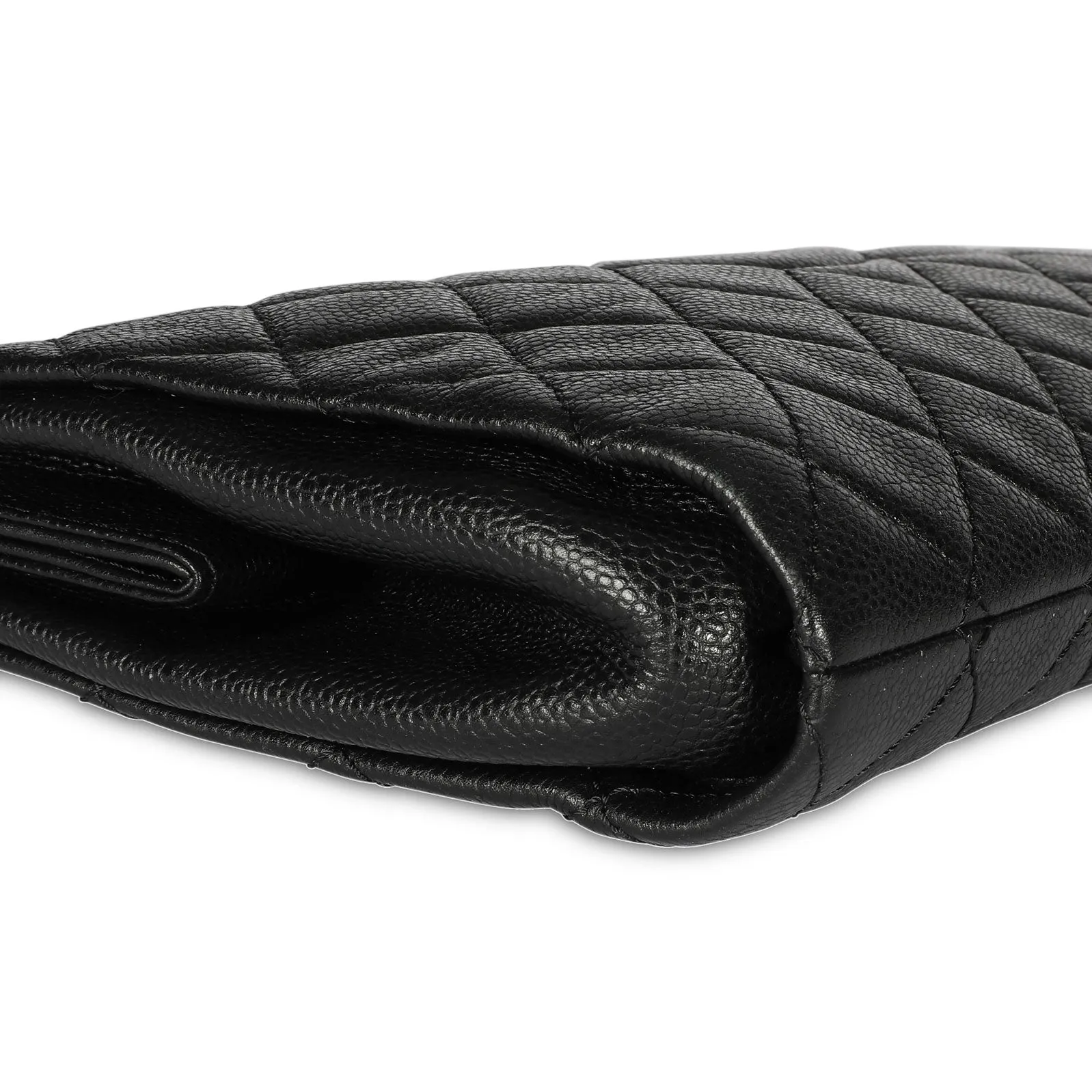 Chanel Black Caviar Quilted Timeless Frame Clutch