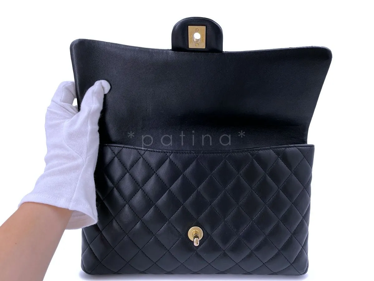 Chanel Black Lambskin Timeless Classic Clutch Bag GHW