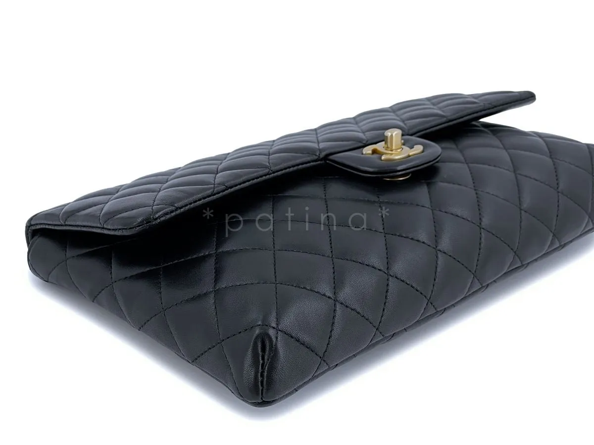 Chanel Black Lambskin Timeless Classic Clutch Bag GHW