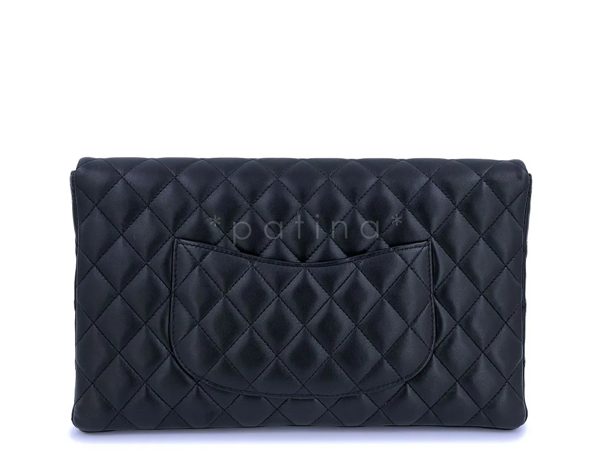 Chanel Black Lambskin Timeless Classic Clutch Bag GHW