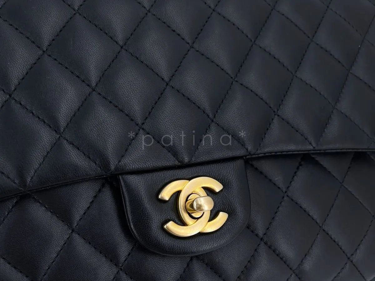 Chanel Black Lambskin Timeless Classic Clutch Bag GHW