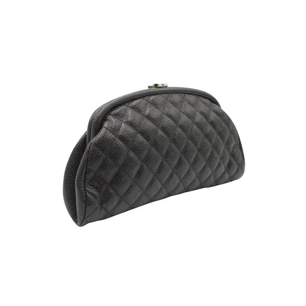 Chanel Timeless Clutch in Black Quilted Caviar Leather