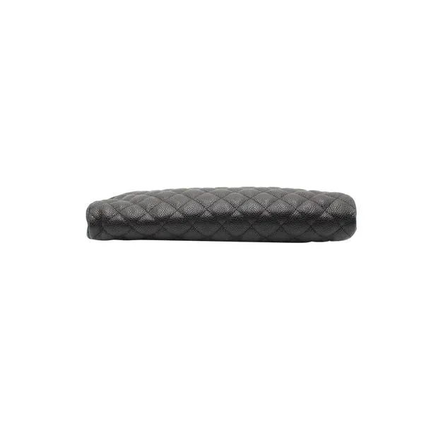 Chanel Timeless Clutch in Black Quilted Caviar Leather