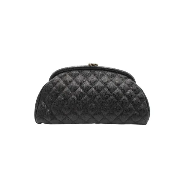 Chanel Timeless Clutch in Black Quilted Caviar Leather