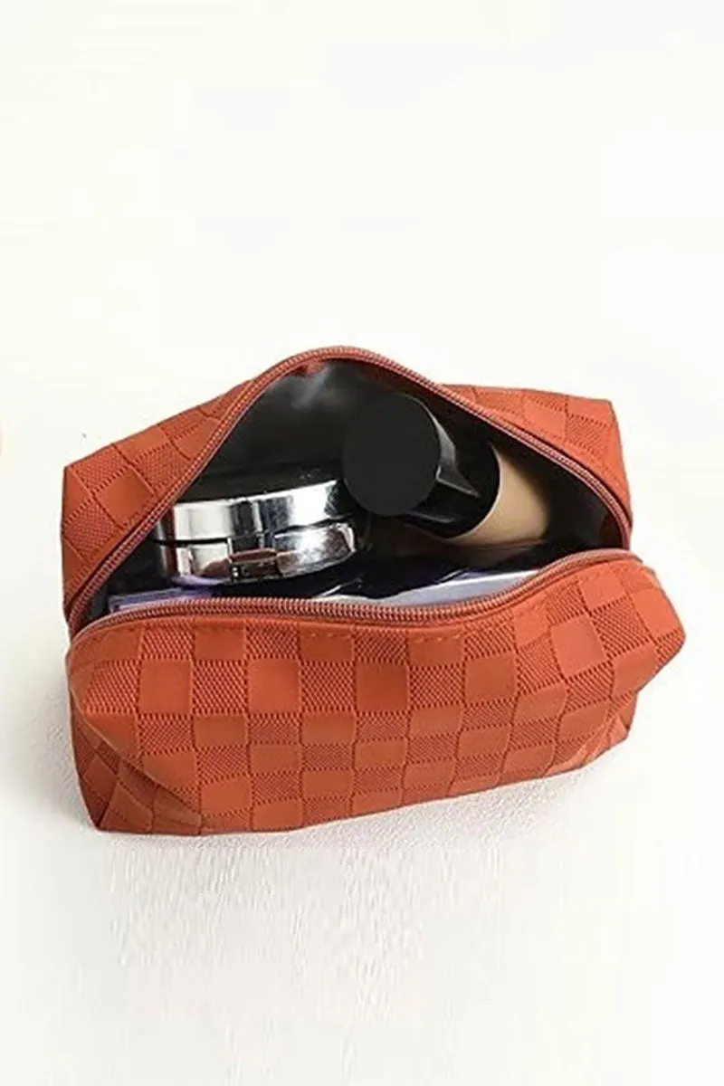 Checking You Out Camel Cosmetic Pouch