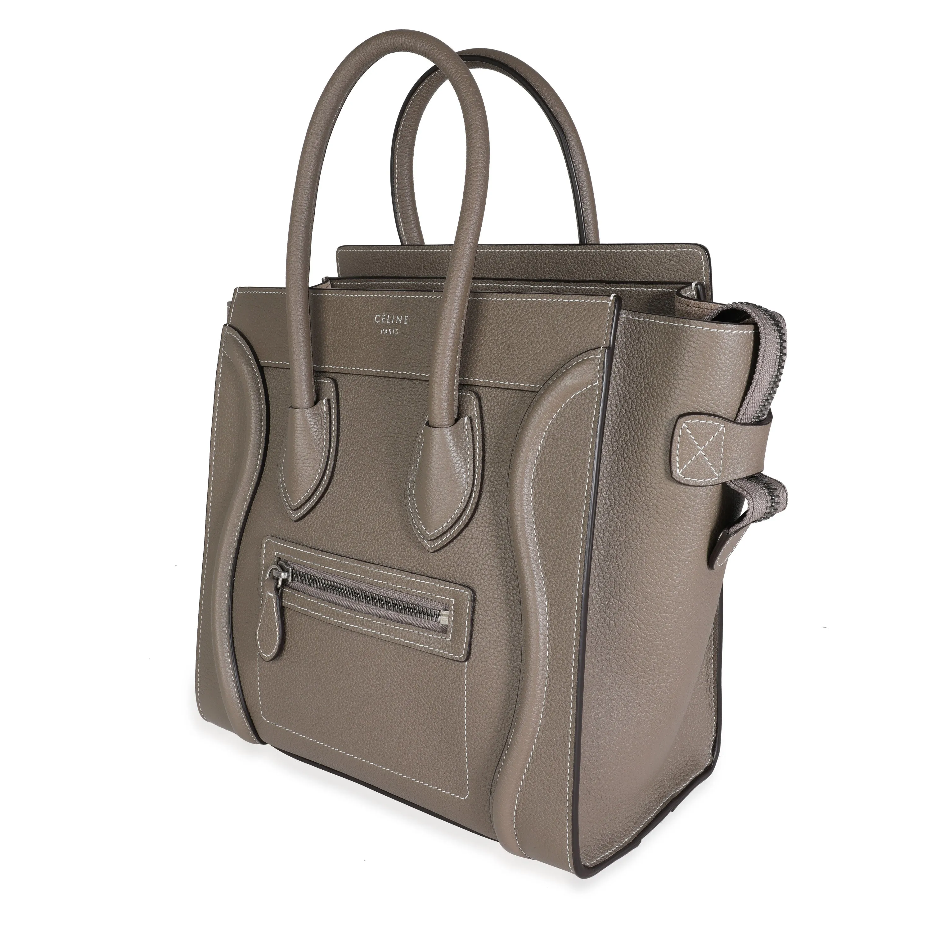 Céline Souris Drummed Calfskin Micro Luggage Tote