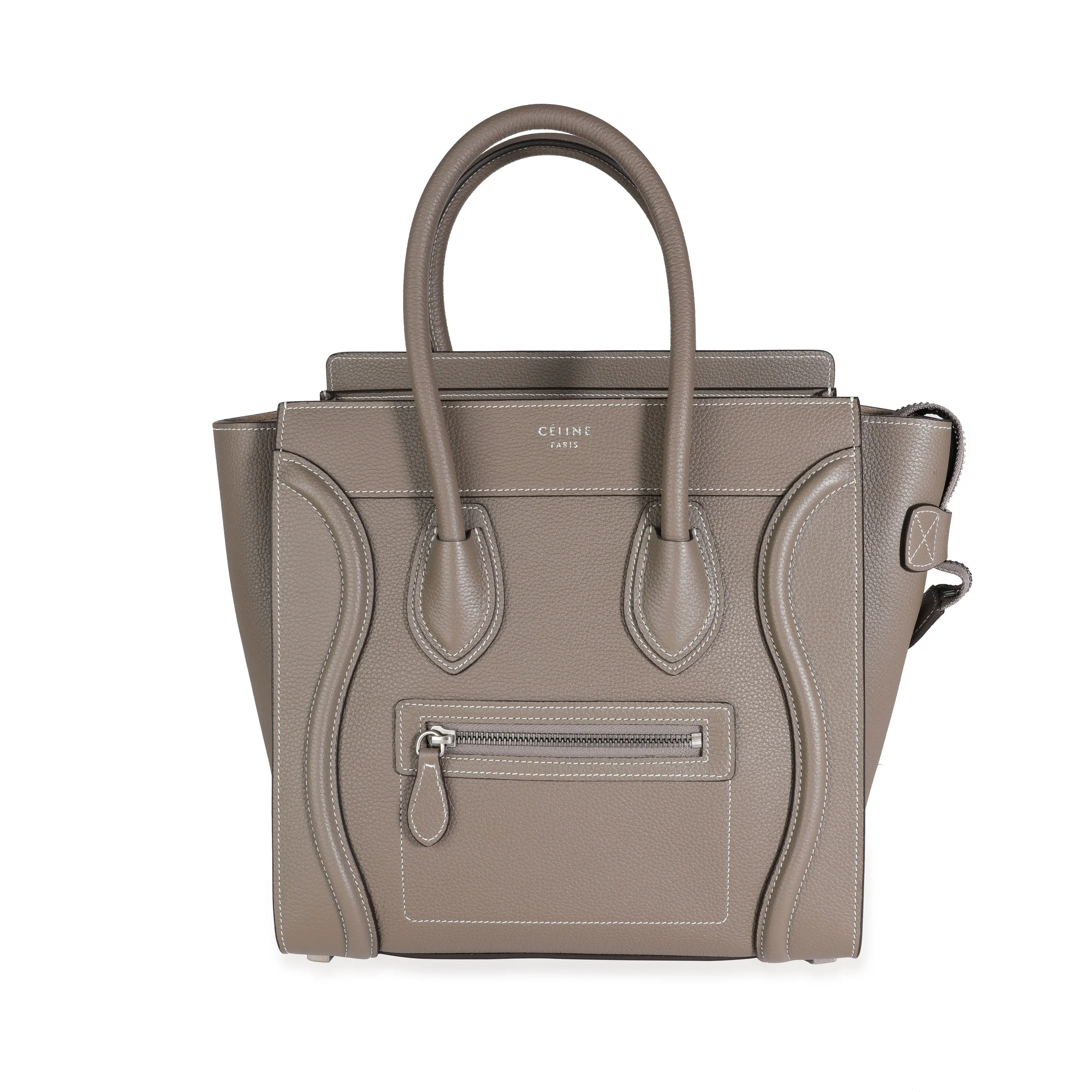 Céline Souris Drummed Calfskin Micro Luggage Tote