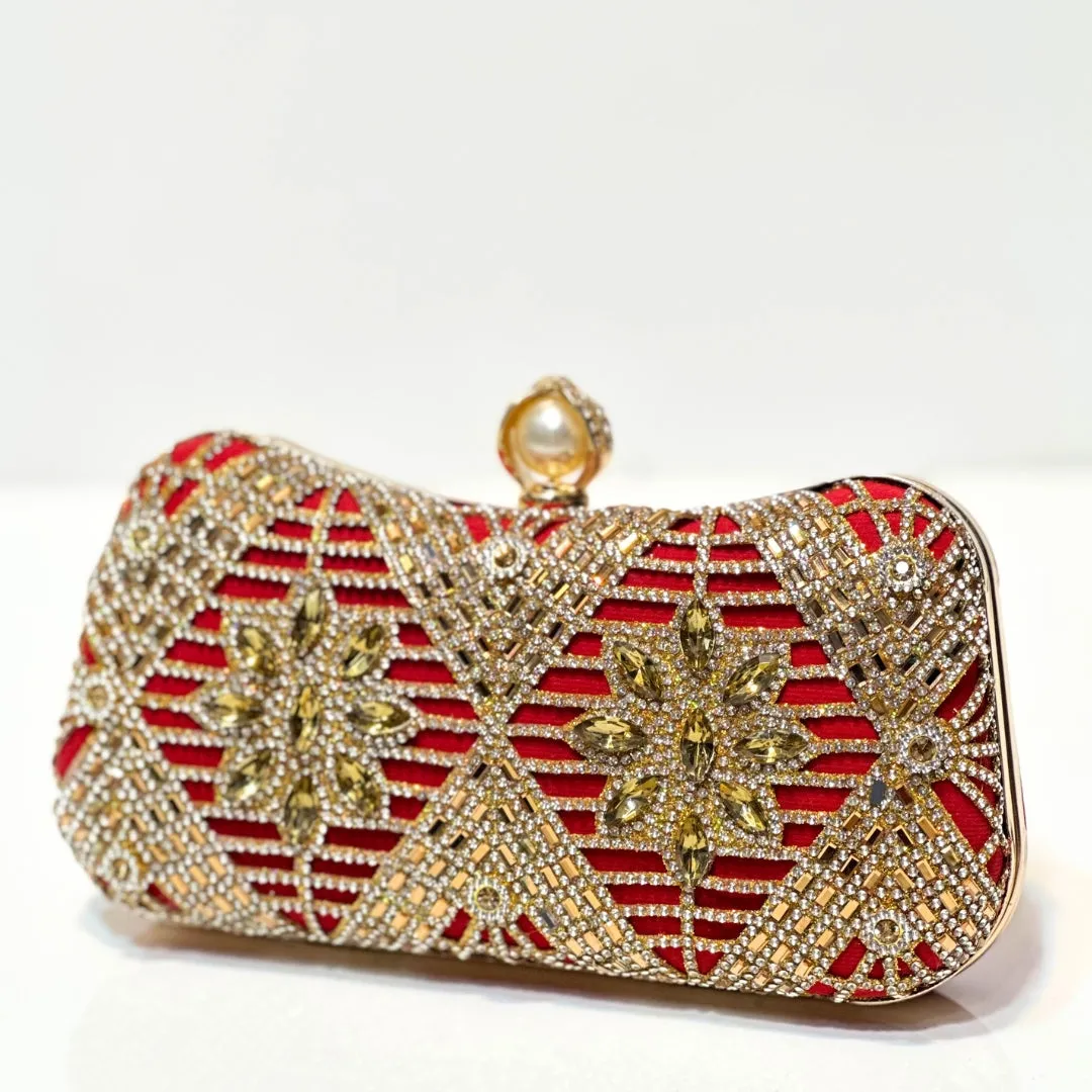 Crimson Glamour Clutch