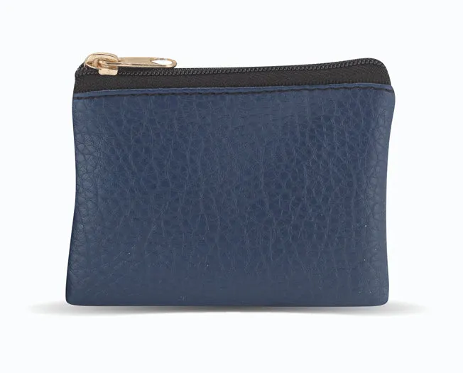 Dark Blue Leather: Textured Rosary Pouch