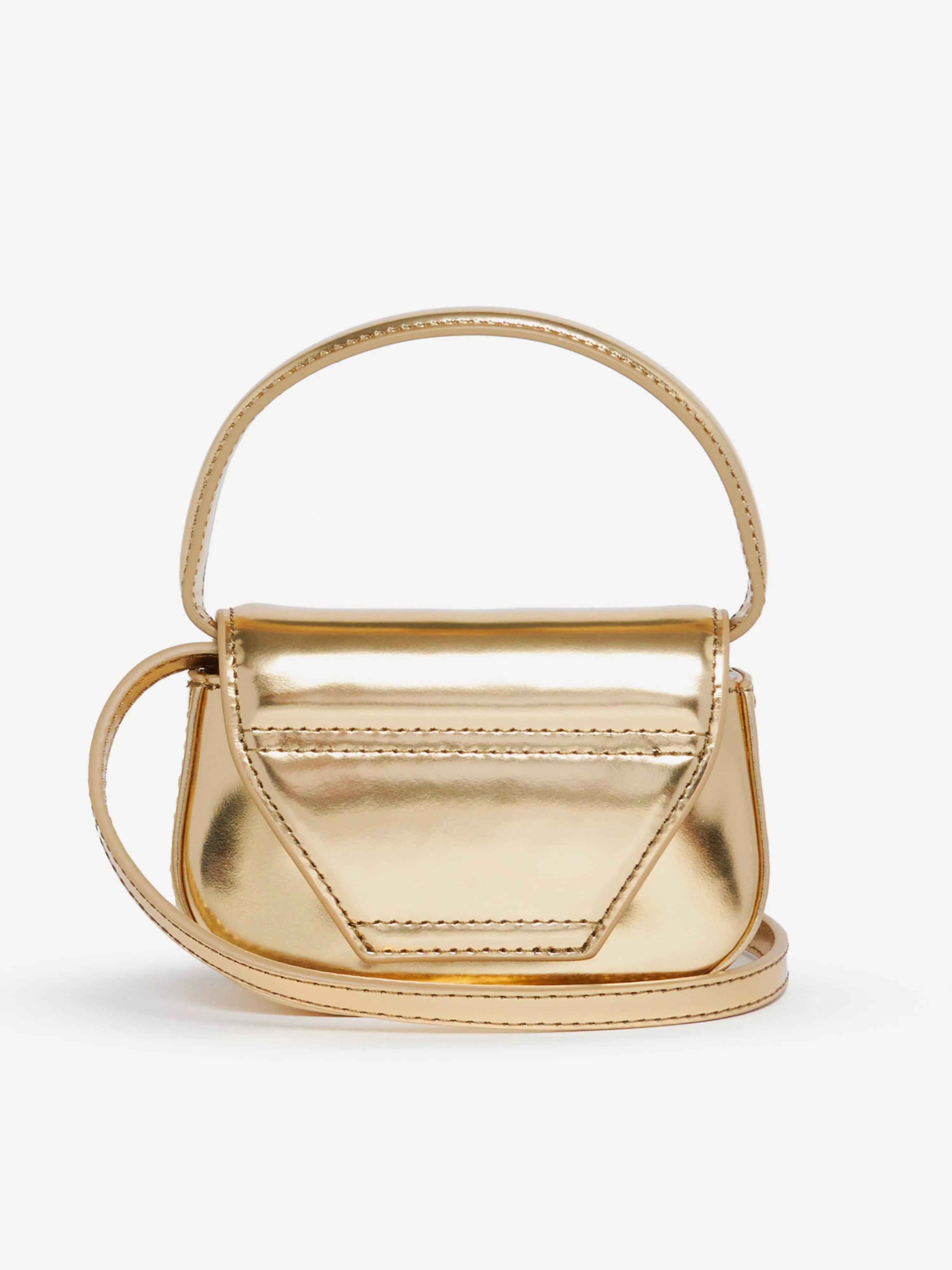 Diesel Girls Leather Oval D Logo Handbag in Gold (20cm)