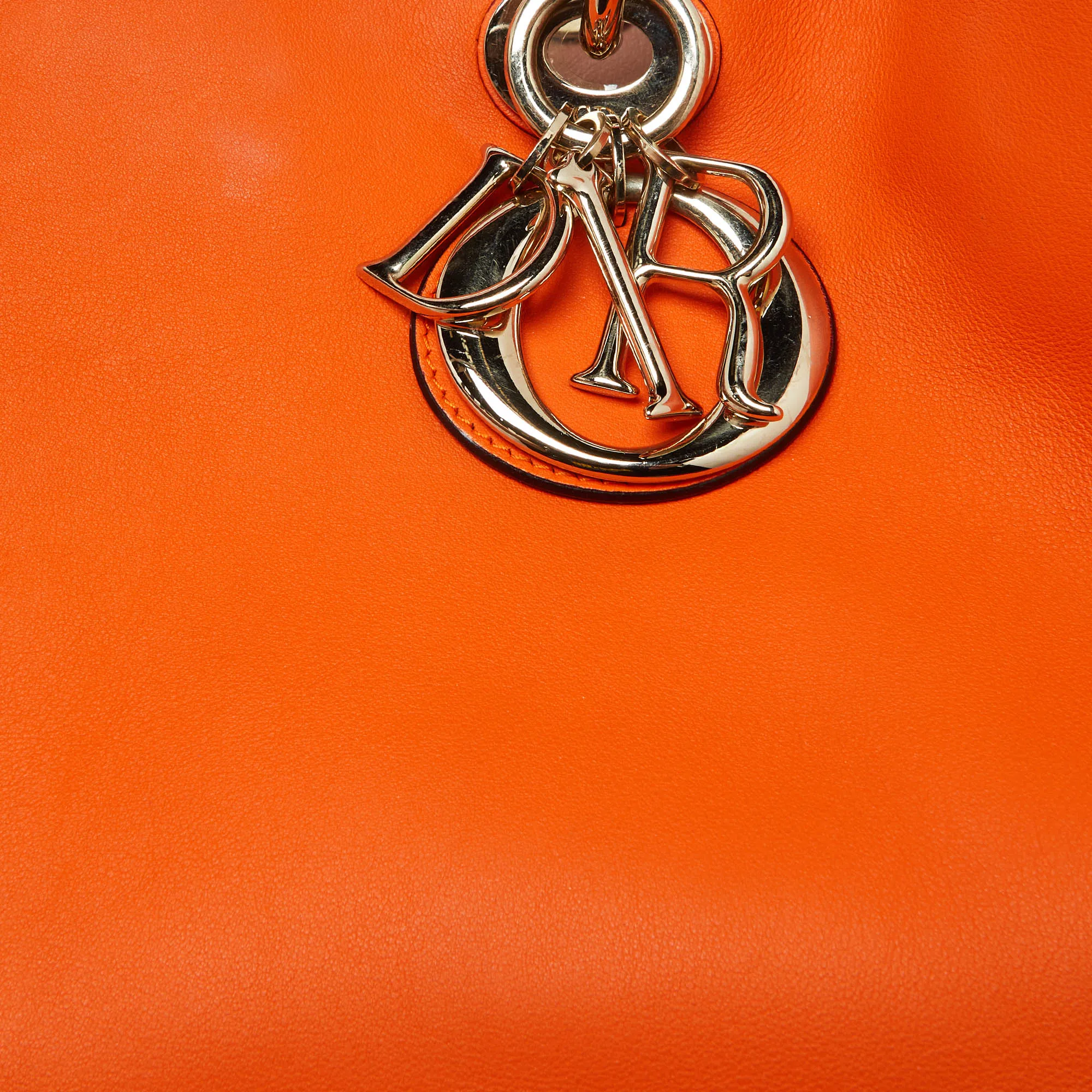 DIOR Orange Leather Large issimo Shopper Tote