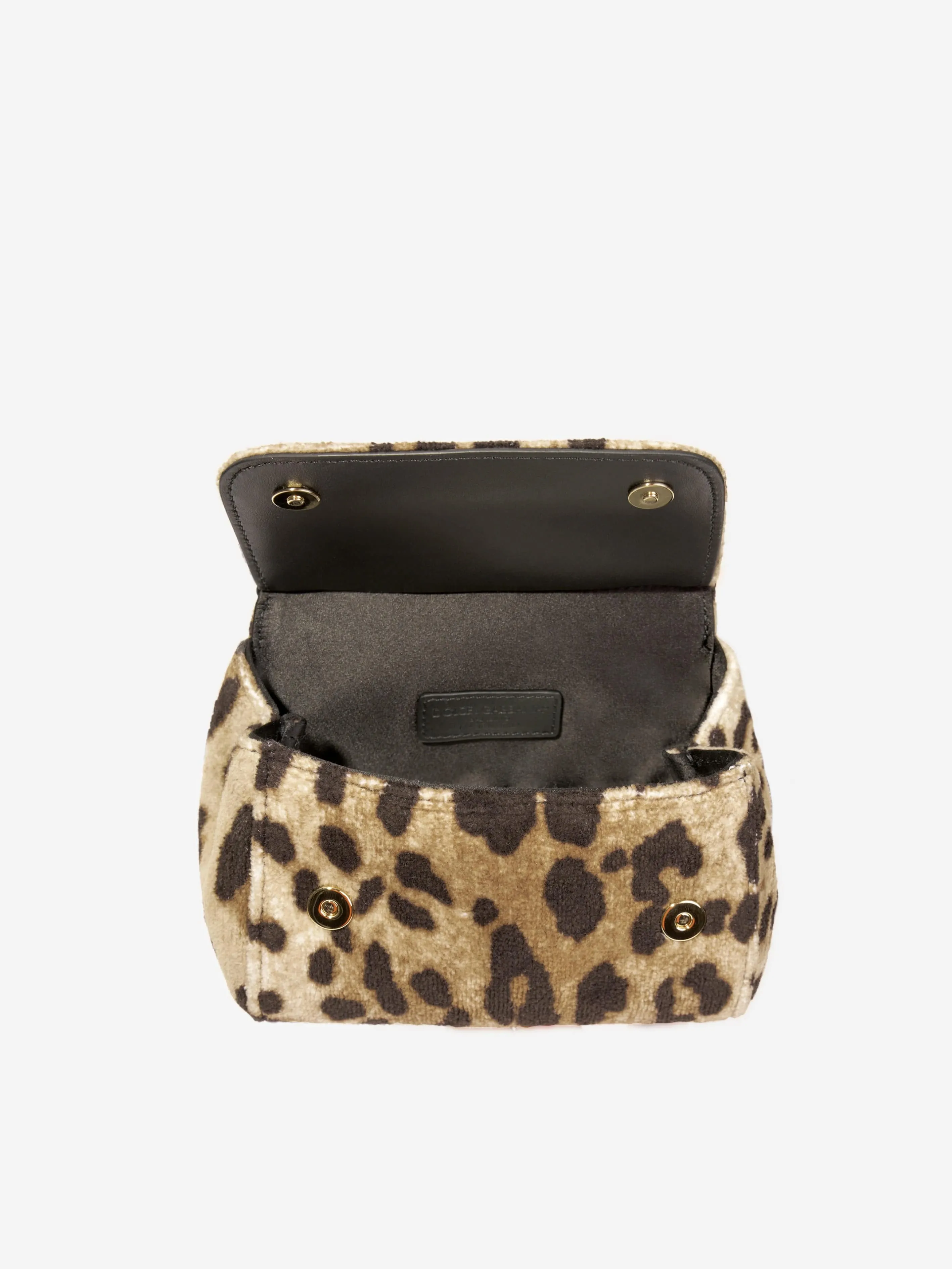 Dolce & Gabbana Girls Leopard Print Handbag in Beige