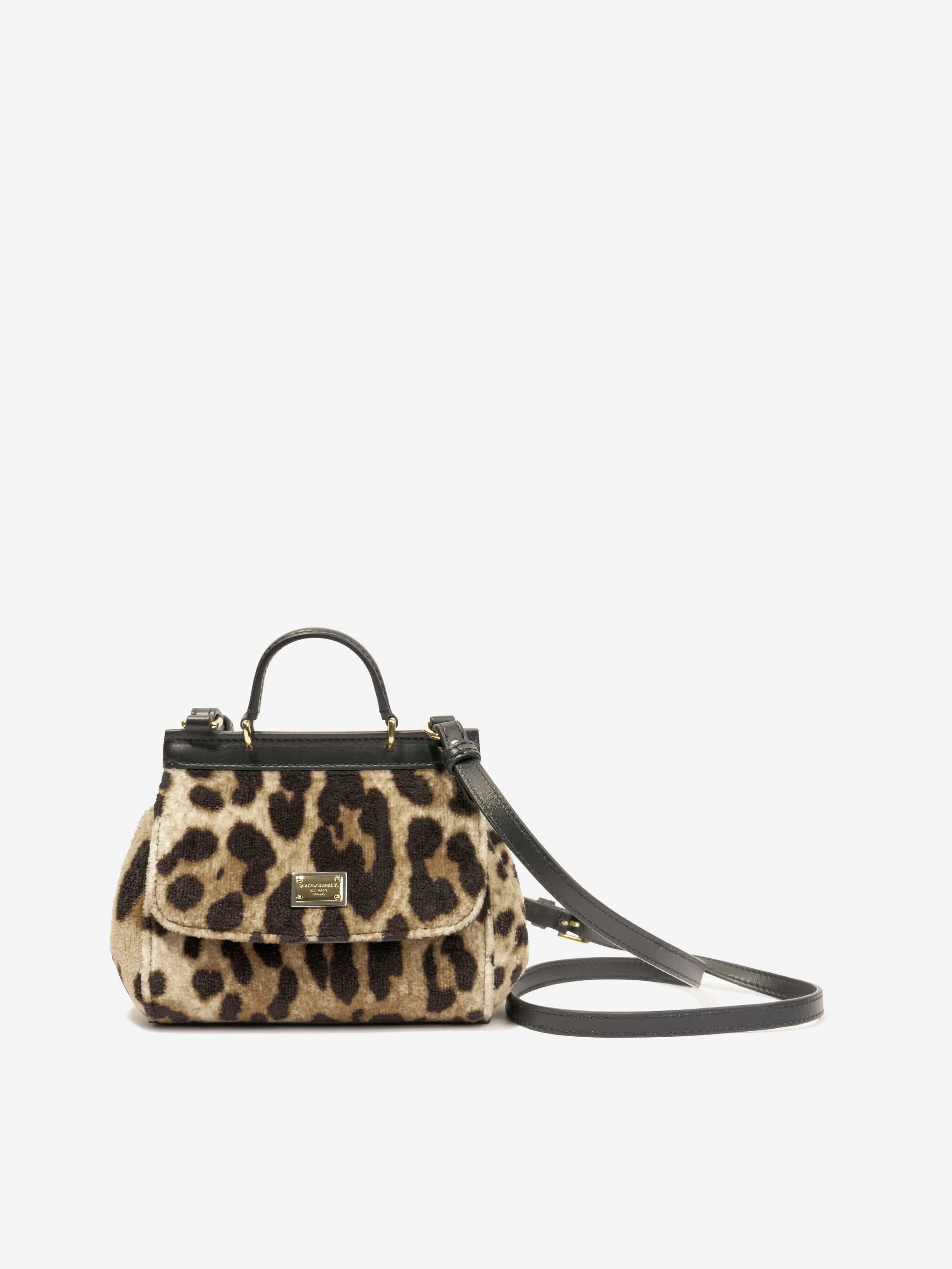 Dolce & Gabbana Girls Leopard Print Handbag in Beige