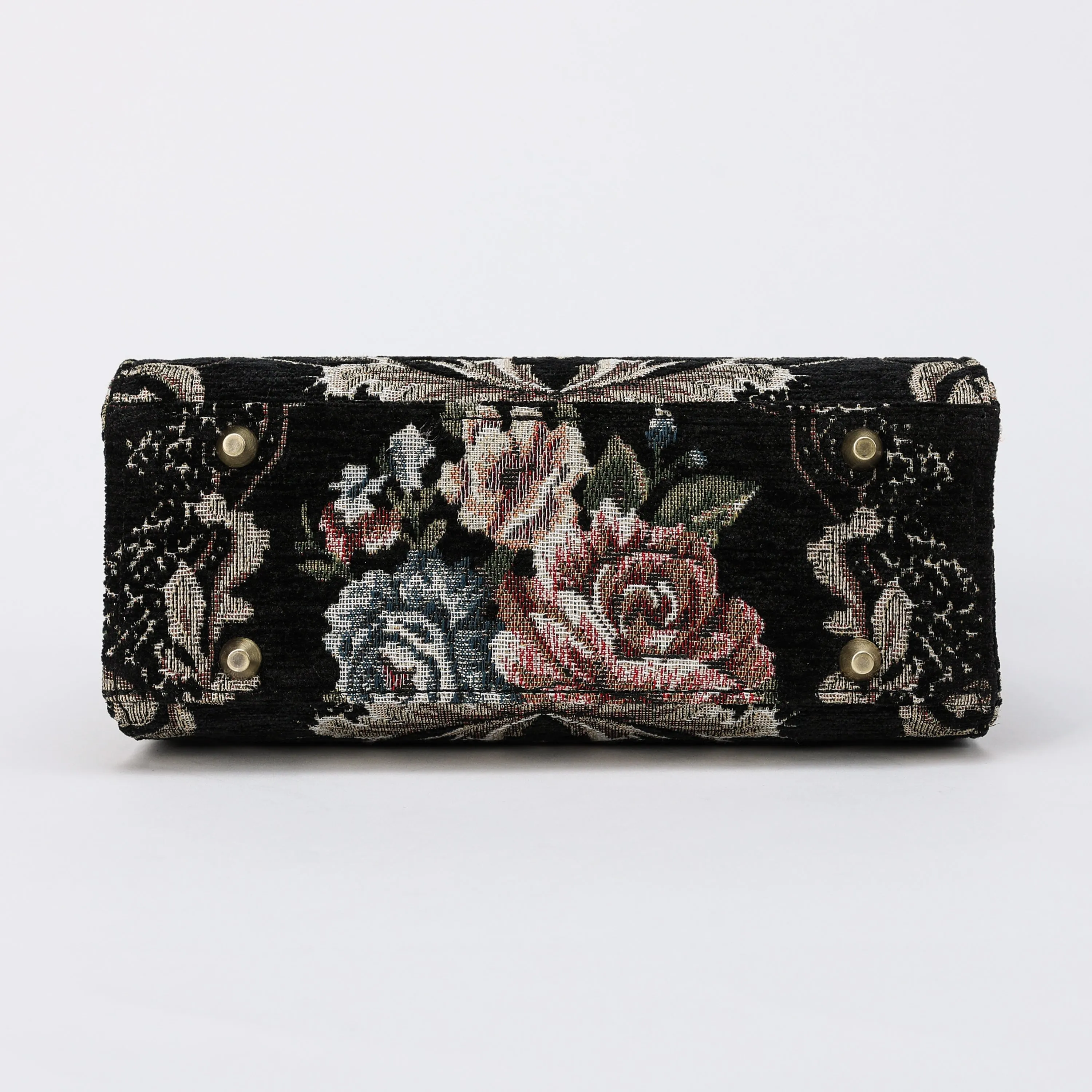 Floral Black Flap Satchel