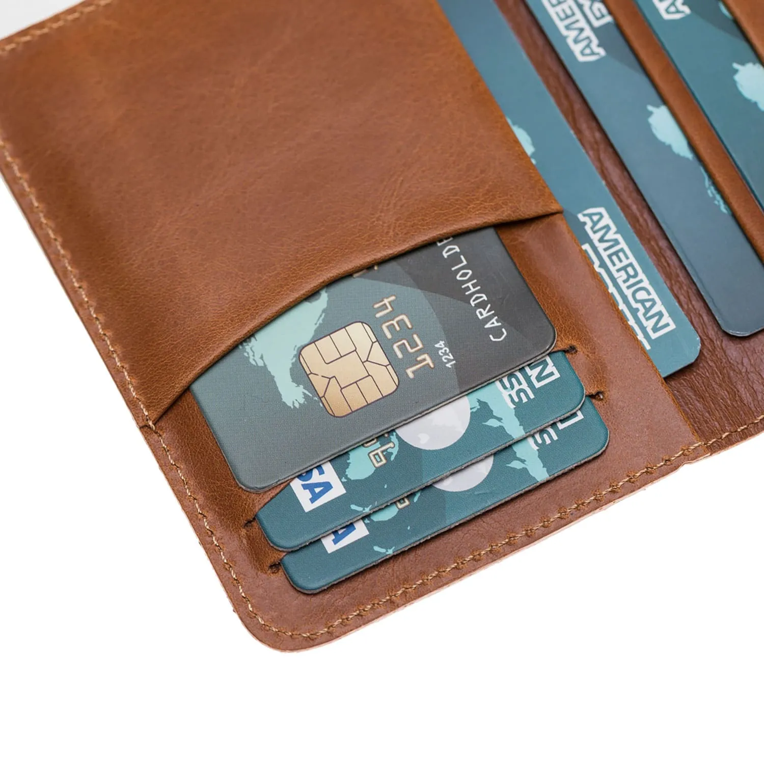 Handmade Genuine Leather Card Holder with 7 Slots