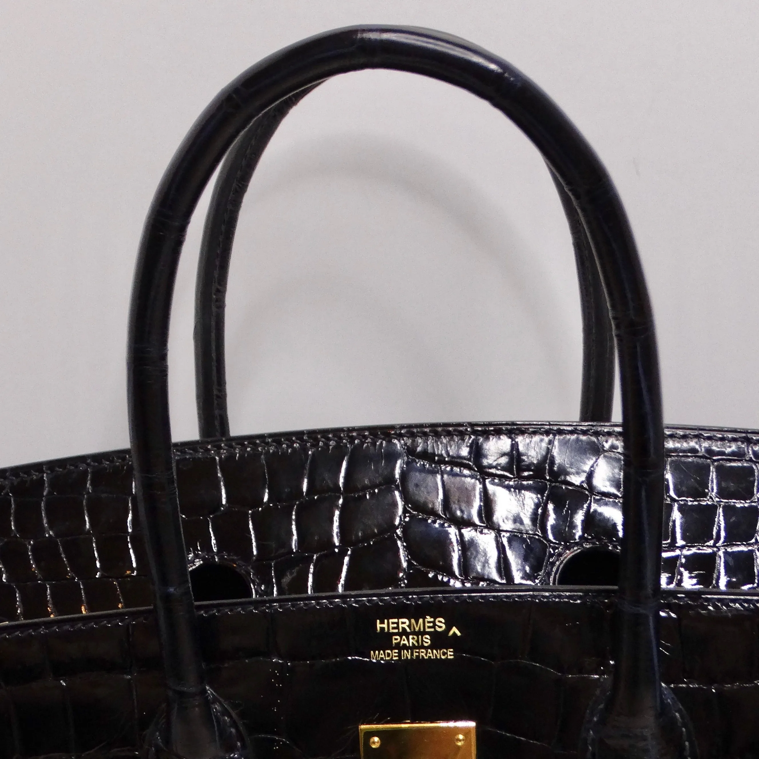 Hermes Birkin 35cm Bleu Marine Porosus Crocodile with Gold Hardware