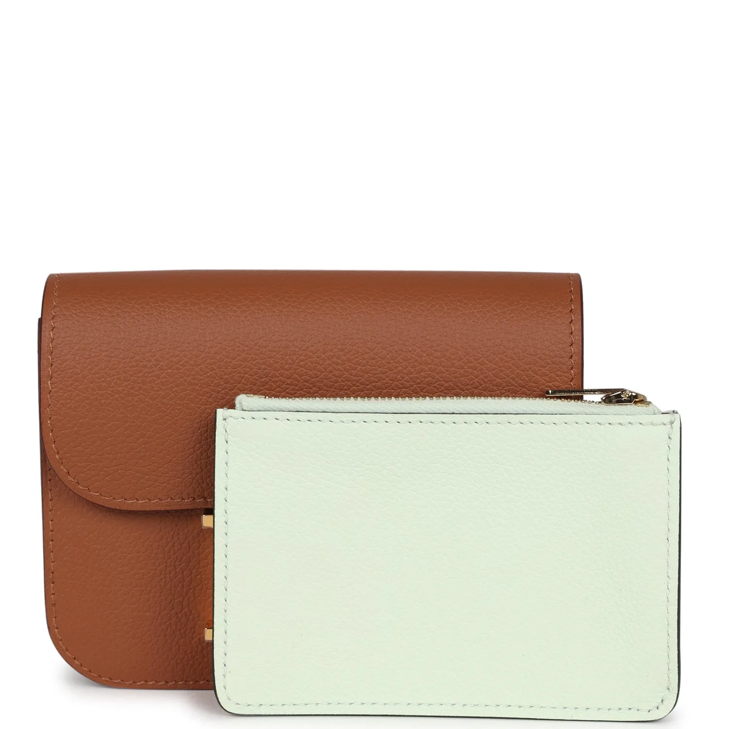 Hermes Constance Slim Wallet Gold Verso Evercolor Gold Hardware