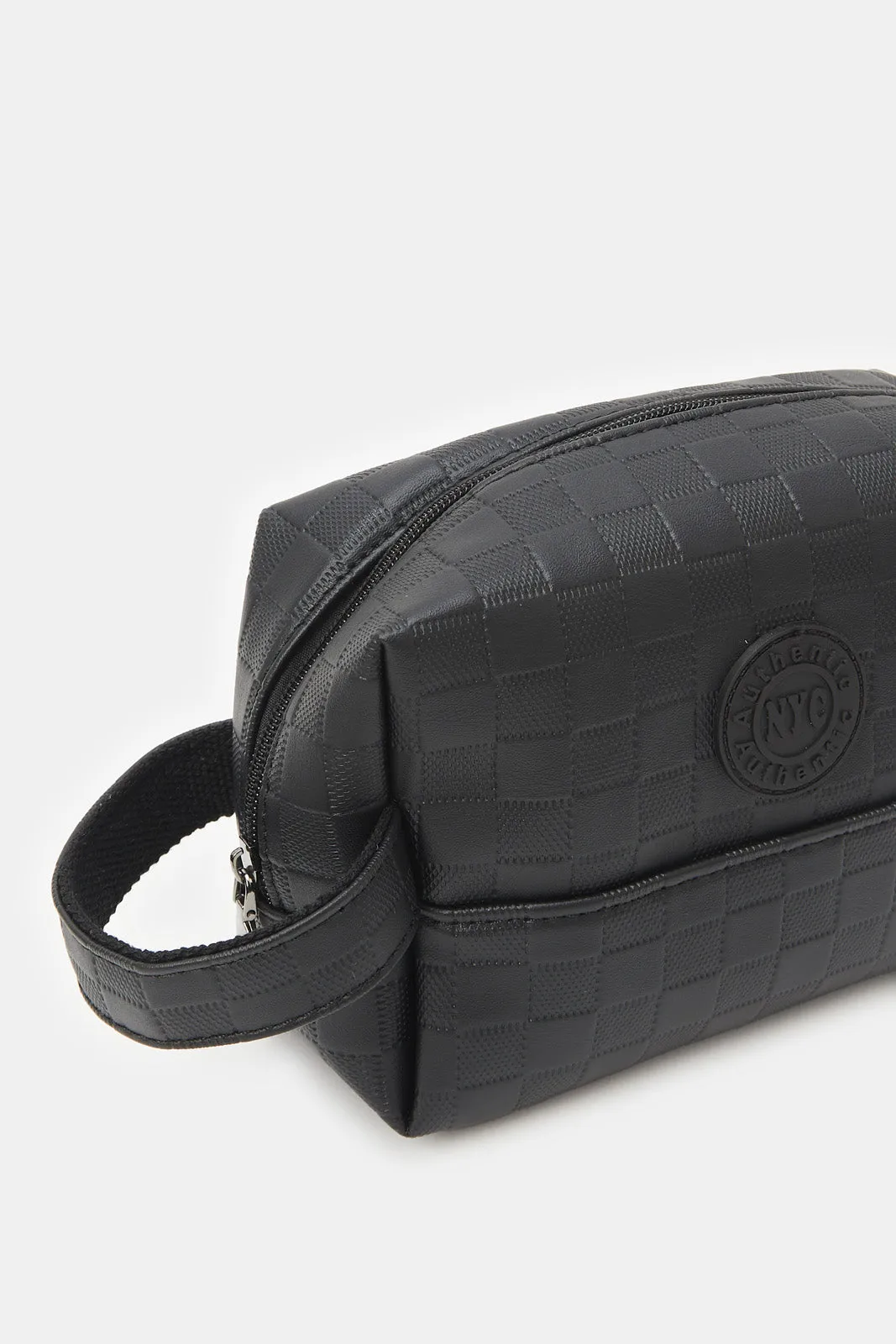 Men Black Textured Pouch