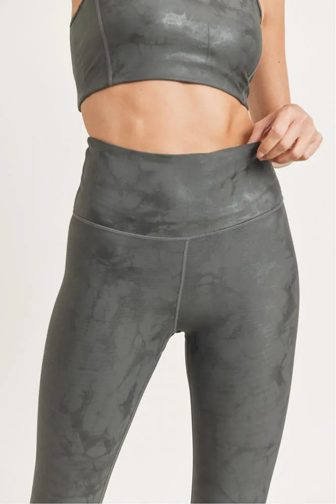 Mono B Overlay Metallic Foil Print Highwaist Leggings