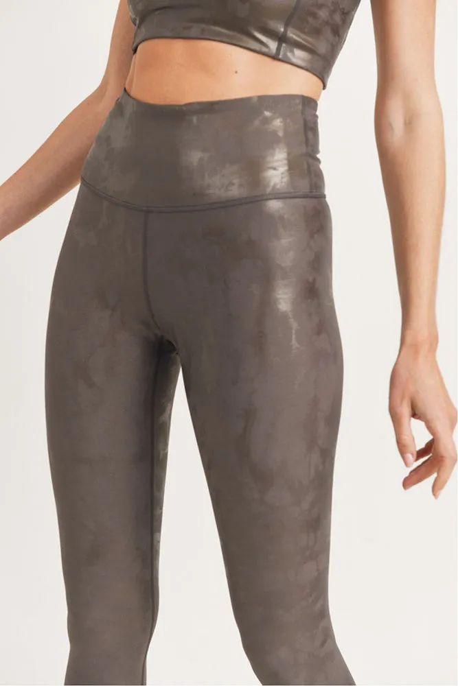 Mono B Overlay Metallic Foil Print Highwaist Leggings