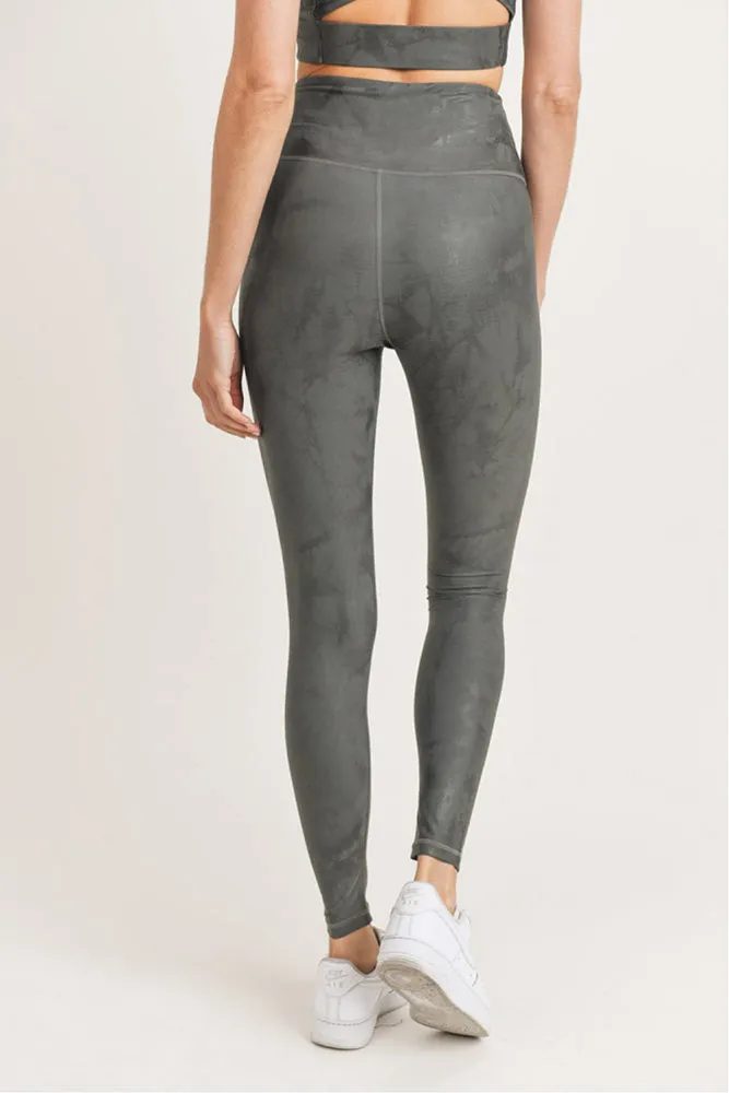 Mono B Overlay Metallic Foil Print Highwaist Leggings