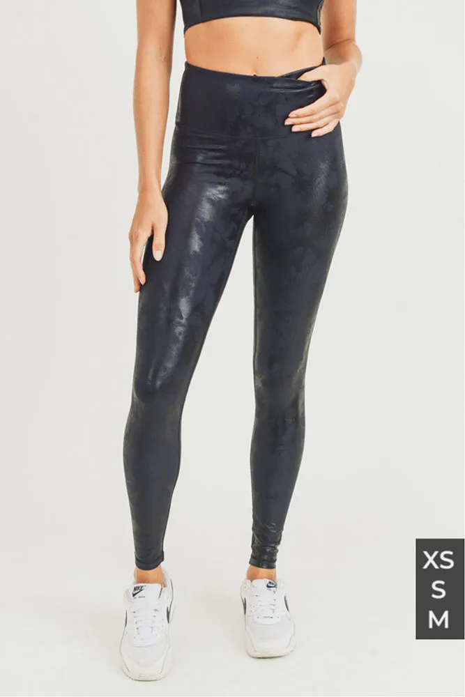 Mono B Overlay Metallic Foil Print Highwaist Leggings