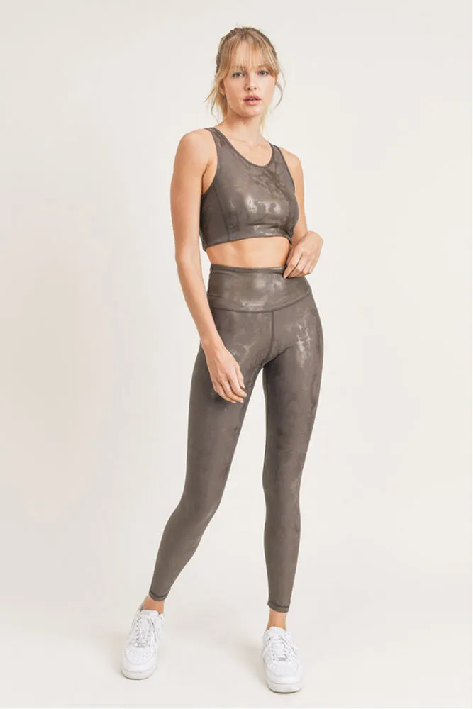 Mono B Overlay Metallic Foil Print Highwaist Leggings