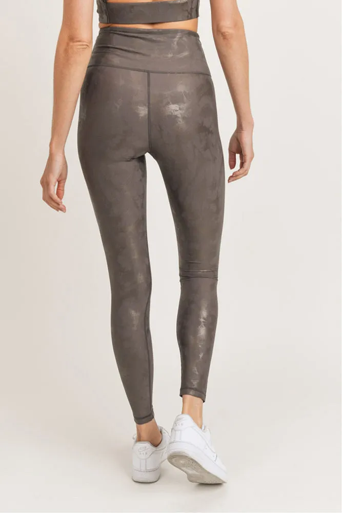 Mono B Overlay Metallic Foil Print Highwaist Leggings