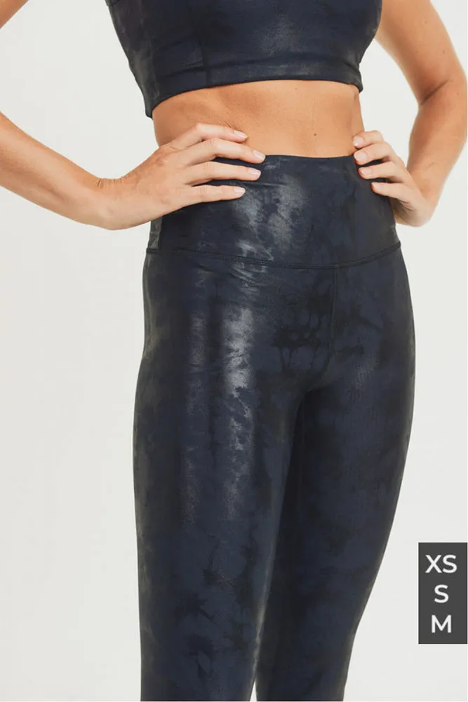 Mono B Overlay Metallic Foil Print Highwaist Leggings