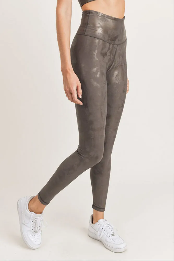 Mono B Overlay Metallic Foil Print Highwaist Leggings