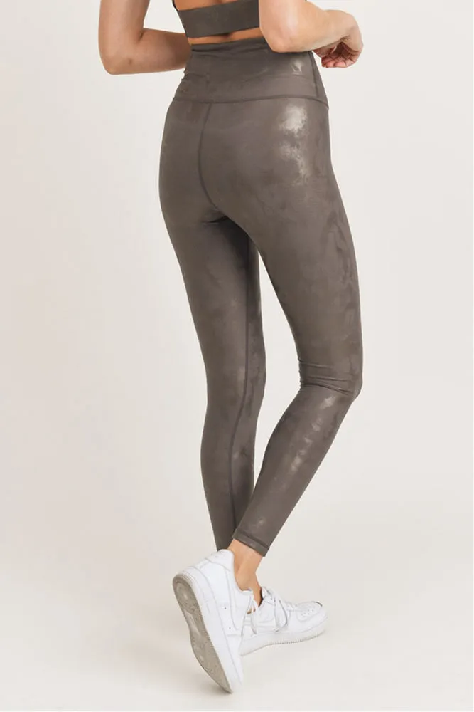 Mono B Overlay Metallic Foil Print Highwaist Leggings