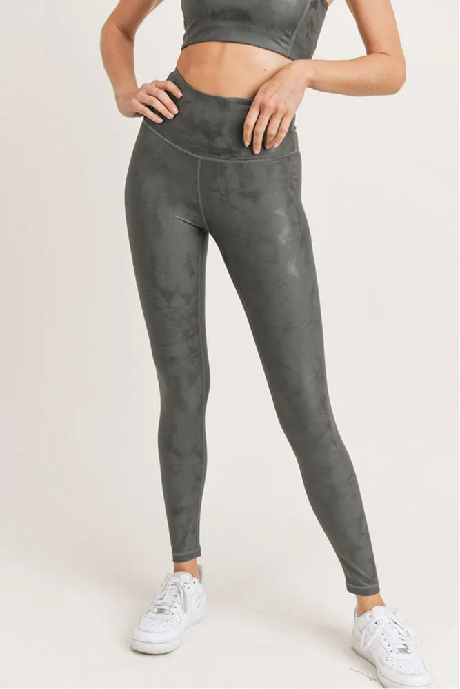 Mono B Overlay Metallic Foil Print Highwaist Leggings