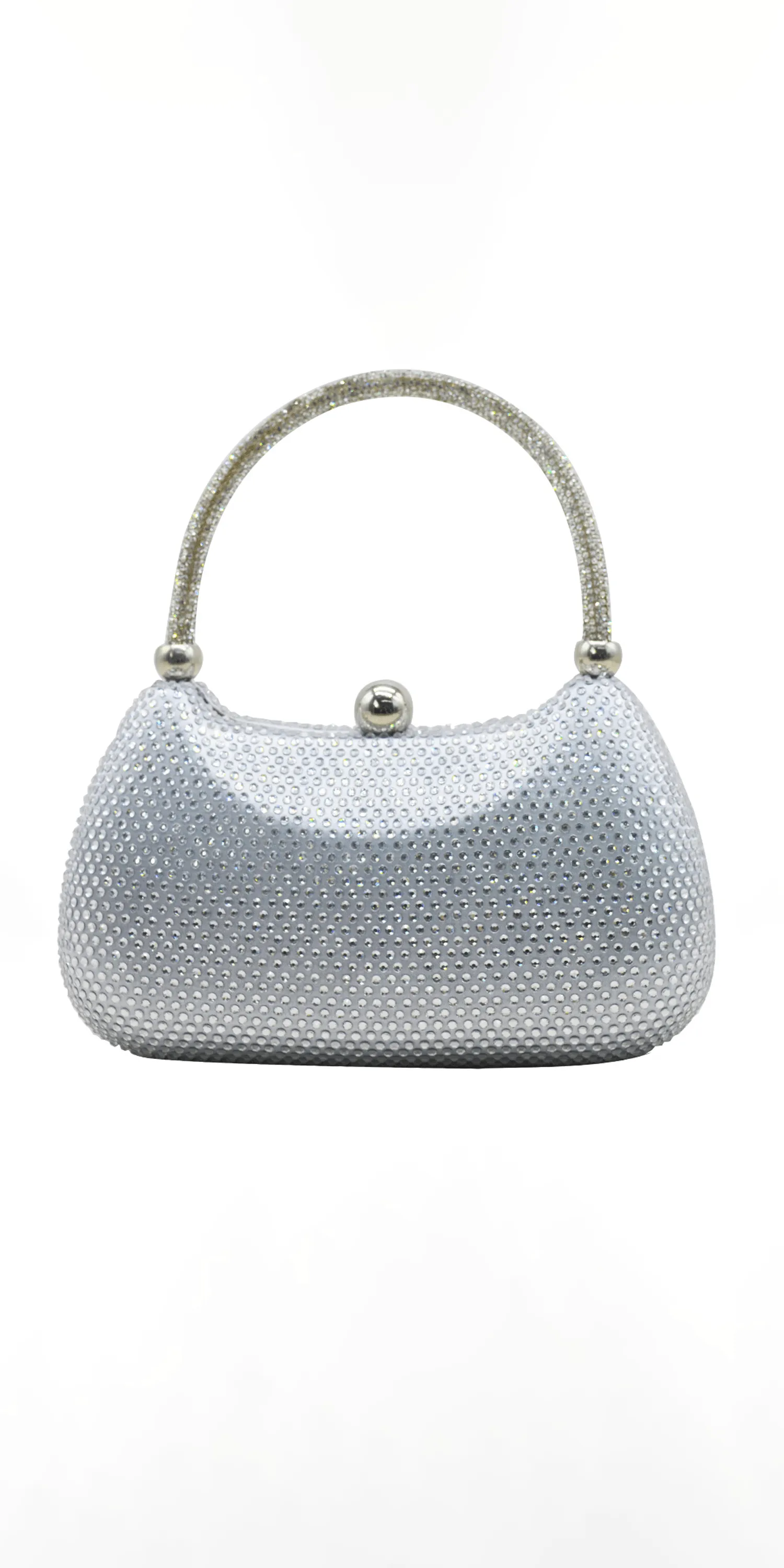 Rhinestone Crescent Micro Bead Handbag