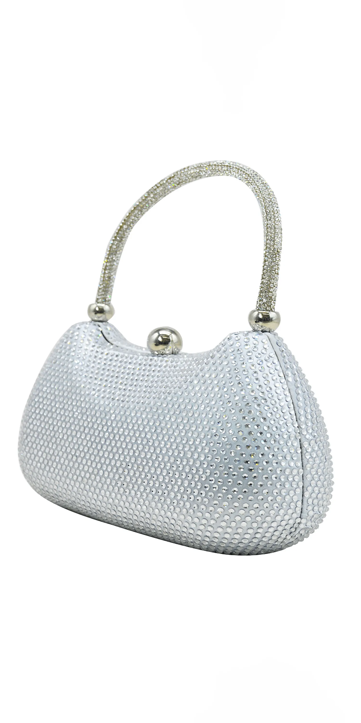 Rhinestone Crescent Micro Bead Handbag