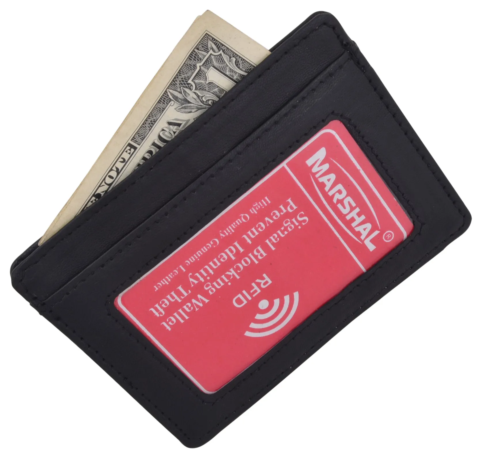 Slim Wallet Leather RFID Blocking ID Credit Card Holder Minimalist Gift for Men