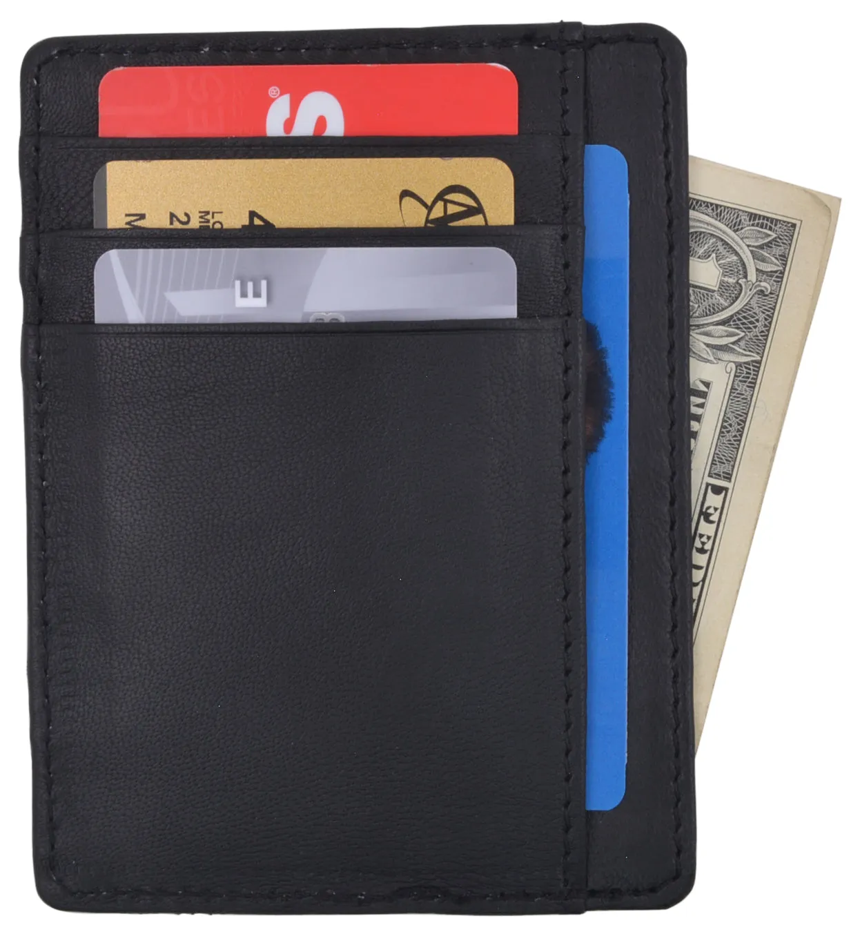 Slim Wallet Leather RFID Blocking ID Credit Card Holder Minimalist Gift for Men