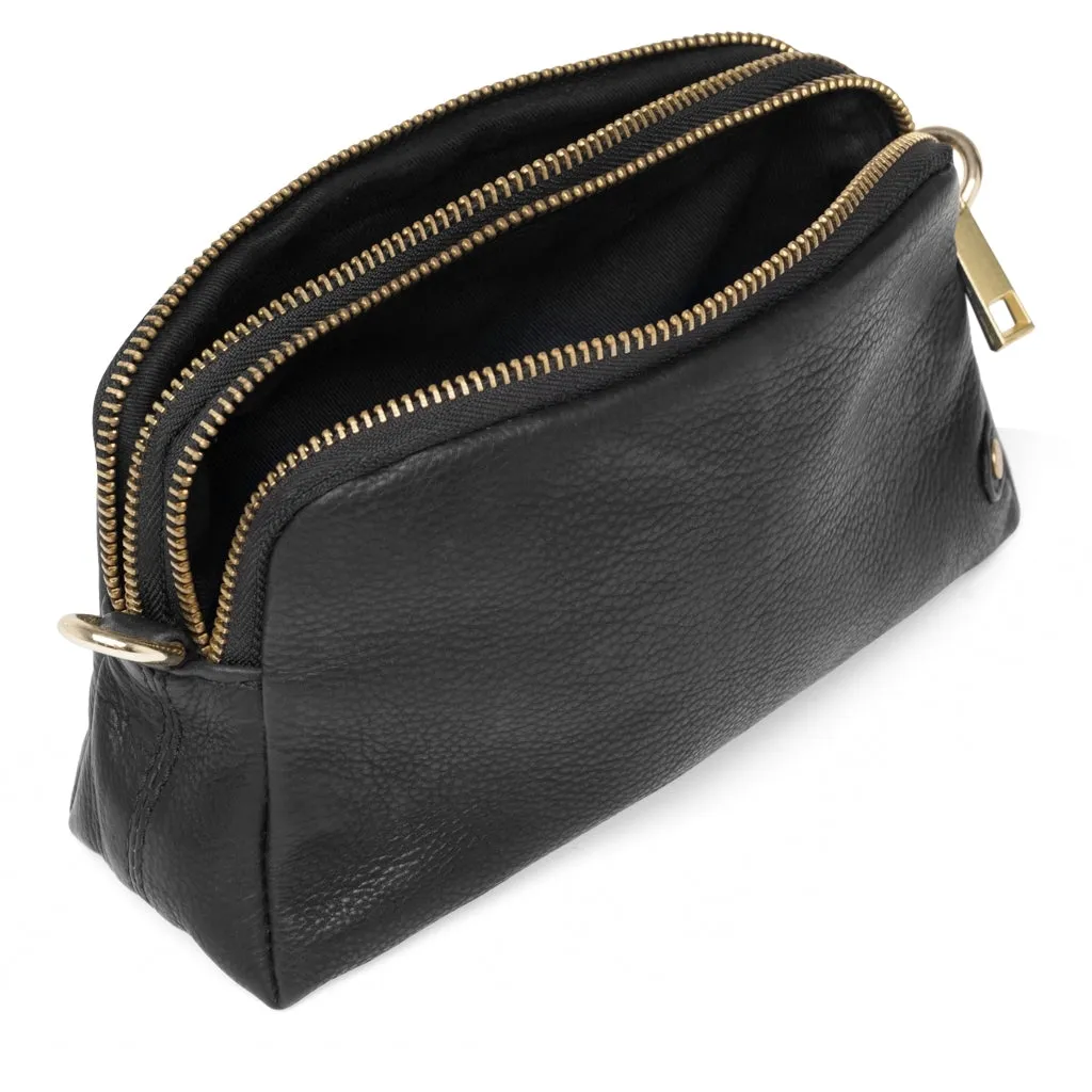 Small leather clutch in classic design / 15472 - Black (Nero)