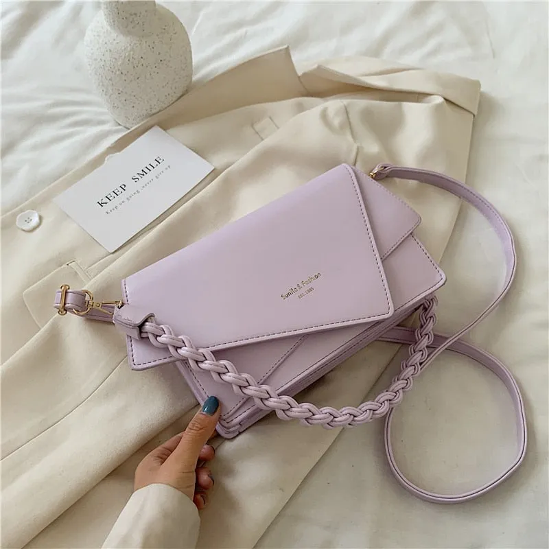 Solid color Square Crossbody bag 2022 Fashion New High quality PU Leather Women's Designer Handbag Travel Shoulder Messenger Bag